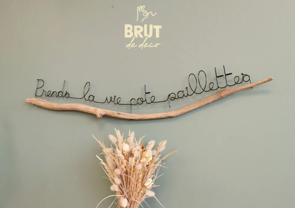 Prends la vie cote paillettes- branche brut de deco