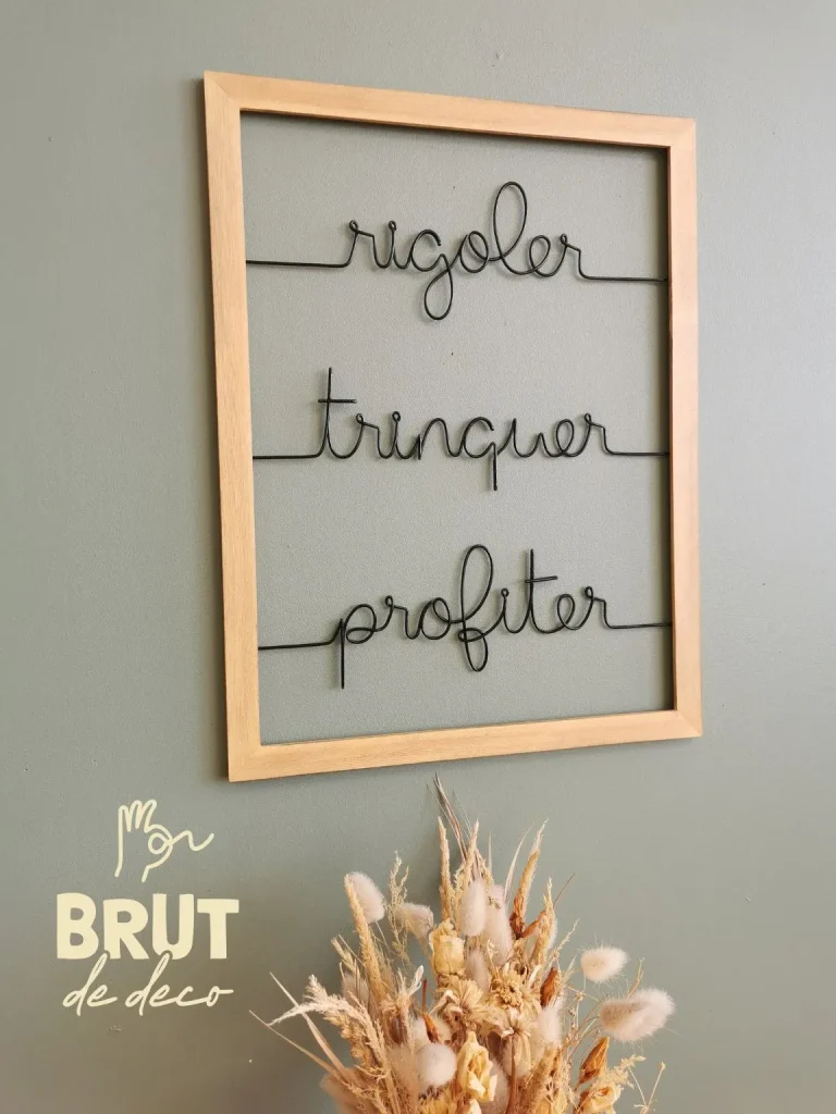 rigoler trinquer profiter - décoration murale cadre - brut de deco