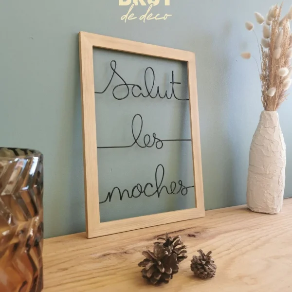 cadre salut les moches - phrases filaire brut de deco