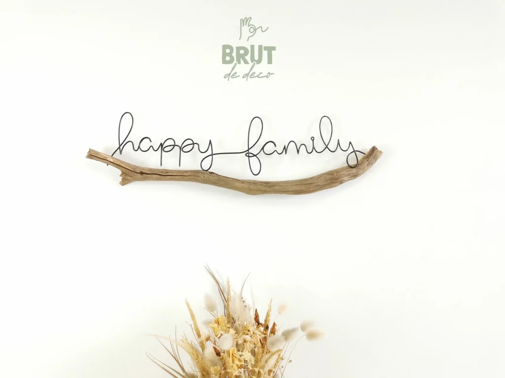 Happy family - branche fil alu brut de deco