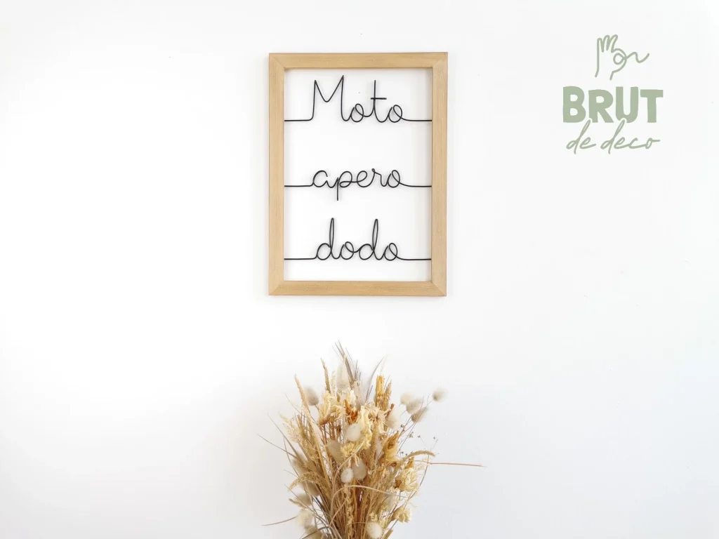 Moto apero dodo - cadre mural filaire brut de deco