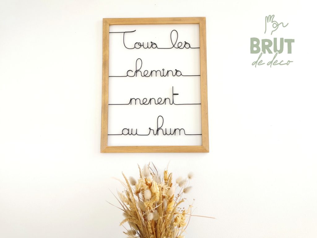 tous les chemins menent au rhum - cadre mural brut de deco