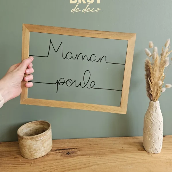 maman poule, phrase filaire, cadre mural Brut de Deco
