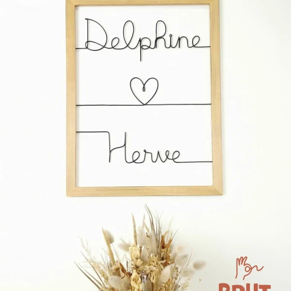 tableau prénoms couple personnalisé - Brut de Déco